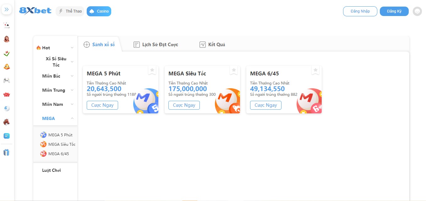 Hình thức xổ số Mega